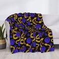thumbnail image 3 of Yiaed Golden Snake And Purple Rose Print Blanket Throw Blanket Soft Cozy Flannel Blanket for Home Bed Sofa Couch Chair-60"x50", 3 of 6