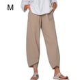 thumbnail image 1 of Mujer Pantalones Bolsillo Noveno Pantalones Pantalones deportivos holgados de pierna ancha, Caqui, M Advancent AP002213-02, 1 of 5