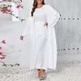 thumbnail image 2 of Abaya pour Femmes Ensemble Trois Pièces Musulman Robe de Prière Islamique Ouverte à l'Avant Cardigan Maxi Fluide Chemise à Manches Courtes et Jupe, 2 of 3