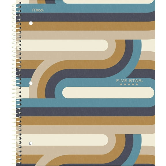 Five Star Groovy Geo Notebook Plus Study App, 1 Subject, College Ruled, Twisted (820083FA-WMT)