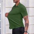 thumbnail image 5 of Inleife Mens Shirts Men Casual Solid Color Button Short Sleeve Turndown Collar Blouse Shirt, 5 of 5