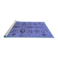 thumbnail image 2 of Ahgly Company Machine Washable Indoor Round Oriental Blue Industrial Area Rugs, 4' Round, 2 of 4