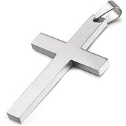 OC JEWELRY 925 Sterling Silver Simple Unisex Mens Cross Pendant
