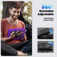 thumbnail image 6 of Case for iPad Air 11 Inch M3 2025/M2 2024 (7th/6th Gen) with Screen Protector, 360 Degree Rotating Kickstand Hand Strap Heavy Duty Shockproof Cover with Shoulder Strap, Purple, 6 of 7
