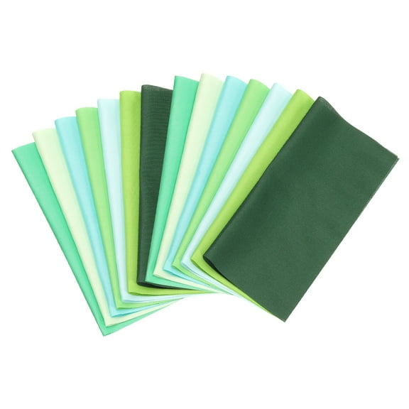 Uxcell 14Pcs 8" x 8" Solid Color Cotton Fabric Bundles Precut Fabric Square, Green