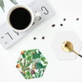 thumbnail image 5 of Kll Hexagon Drink Coasters Set Of 4,Pu Leather Absorbent Coasters Set Decorative Coffee Cup Coasters Housewarming Gift For Home Decor-Cactus 3, 5 of 9