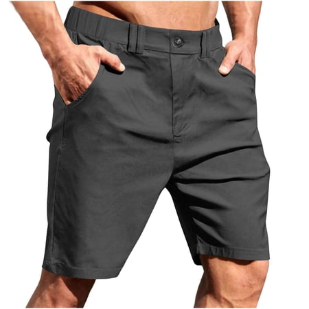 Havenre Mens Golf Shorts Lightweight Regular Fit Quick Dry Elastic Waist Classic-Fit Drawstring Dress Shorts Hiking Fishing Business with Pockets Black S