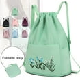 thumbnail image 2 of Folding Storage Bag Large Capacity Waterproof Adjustable Embroidery Design Inner Zipper Multifunctional Oxford Cloth Women Embroidered Backpack Travel Clothes Bag for Gym, 2 of 10