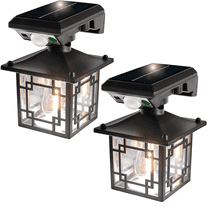2 Pack Outdoor Wall Light Solar, Motion Sensor Dusk to Dawn Outdoor Porch Lights with 3 Modes IP65 Waterproof Exterior Wall Lanterns for Patio Fence Garage Decorative