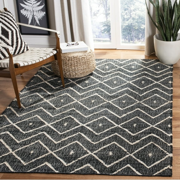 SAFAVIEH Kilim Wesley Geometric Area Rug, Charcoal/Natural, 8' x 10'
