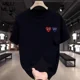 thumbnail image 4 of Camiseta de algodón puro de verano de marca de moda de alta calidad nueva con estampado de amor, cuello redondo, holgada, informal, de manga corta para hombre, 4 of 4