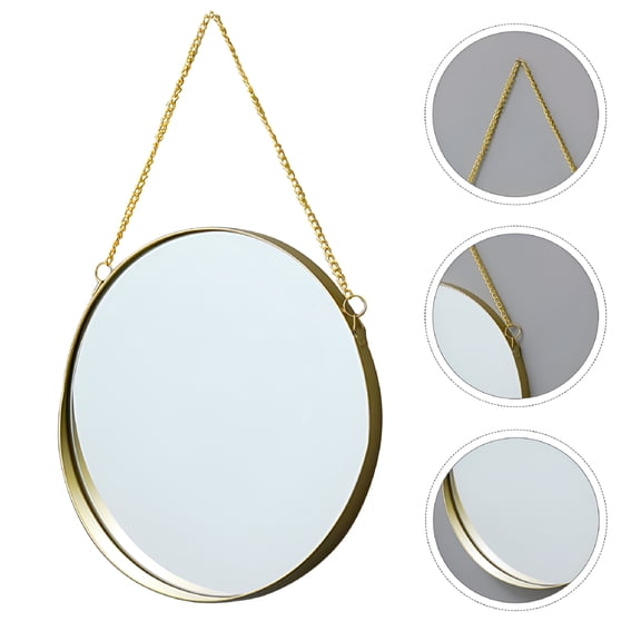 XIBUFE 2026 New Small Hanging Round Mirror Wall Mounted Vanity Decorative Toilet Travel for Bathroom, Bedroom, Dressing Room, Hallway