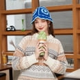 thumbnail image 2 of Sombrero de Cubo Plegable de Crochet Hecho a Mano JiaTL WeyJia Azul, 2 of 4