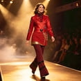 thumbnail image 7 of Red Halloween Costumes for Women Rise of Red Cosplay 3Pcs, Jacket, Skirt and Pants Outfit, Dress-Up Apparel for Anime Themed Party Events, 7 of 7