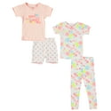 4-Piece Cutie Pie Dreamers Baby & Toddler Girl Tight Fit Cotton Sleep Set