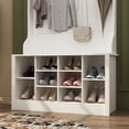 thumbnail image 5 of KULAGAGA 10 Shoe Cubby Wide Hall Tree With Bench & Coat Hooks, Storage Cabinet for Entrance Hallway, 5 of 5
