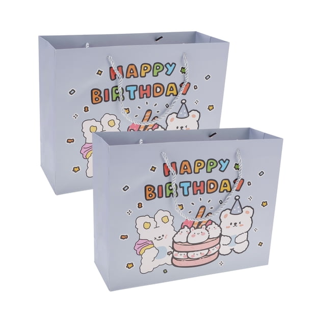 Bolsas de regalo únicas de 2 piezas, empaques de regalo de animales de dibujos animados, morado