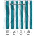 thumbnail image 5 of Teal Striped Bed Skirt Queen Size, Simple Art Vertical Stripe Farmhouse Wrap Around Bed Skirting with Adjustable Elastic Strap, Dust Ruffle Pleated Bedskirts 16 Inch Drop for Bedroom Queen Beds, 5 of 9