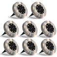 thumbnail image 1 of Luces solares al aire libre, paquete de 8 8 LED con energía solar Ip66, lámparas de tierra impermeables, iluminación de paisaje para césped, camino, cubierta, estanque, uso en jardín, blanco, 1 of 5