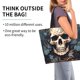 thumbnail image 2 of Balery Vintage Leaf Flower Skull Bolsa Tote Estilo Estético con Cremalleras, Bolsa de Hombro, Bolsa de Compras Grande y Plegable, 2 of 8