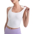 thumbnail image 3 of Women'S Halter Crop Top V Neck Workout Going Out Tank Top Sleeveless Backless Trendy Summer Camisole White S, 3 of 9