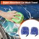 thumbnail image 2 of 2 Pcs Toalla para Lavar Coches Microfibra Herramienta de Secado de Limpieza de Coches 23x12x1cm Azul Blanco, 2 of 6
