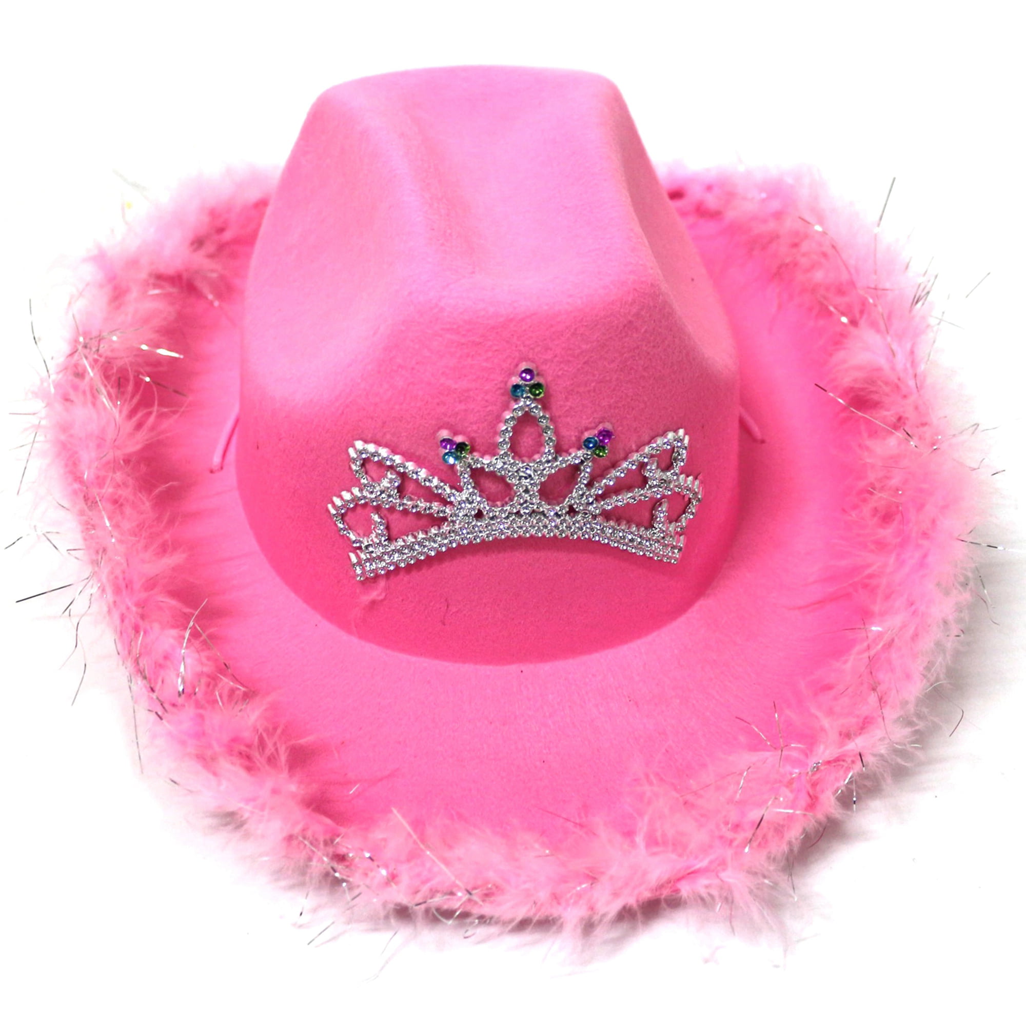 Fun Shiny Cowgirl Costume Accessory Sparkly Cowgirl Hat with Sequins and a Dazzling LED Tiara ArtCreativity Light-Up Pink Cowboy Hat for Girls Cute Cowgirl Birthday Party Hat for Girls 