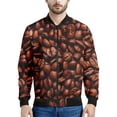 thumbnail image 2 of Chaqueta con estampado de granos de café para hombre, divertida chaqueta con estampado 3D de comida, manga larga, para primavera y otoño, estilo Harajuku, chaqueta con cremallera, abrigo, ropa de call, 2 of 4