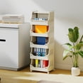 thumbnail image 4 of Gymax 6 Tier Rolling Laundry Basket w/ Wheels Stackable Plastic Storage Cart w/ Handles & Hooks, 4 of 10