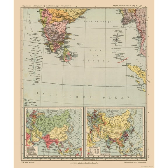 Historic Map - India - Streit 1913 - 23 x 27.47 - Vintage Wall Art