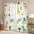 thumbnail image 2 of jejeloiu Cute Cartoon dinosaur Blackout Curtains,Zoo Animal Giraffe Curtains Pack of 2 (38x45 Each),Tropical Desert Plant Cactus Window Curtains For Kids Boys,Super Cozy Room Decor, 2 of 6