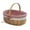 Red 3W2, variant on Qonioi Wicker Woven Storage Basket, Hand Woven with Removable Linen Lining Handle, Picnic Fruit Bread Organizer Bin