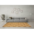 thumbnail image 3 of Ahgly Company Indoor Square Checkered Brown Modern Area Rugs, 8' Square, 3 of 4