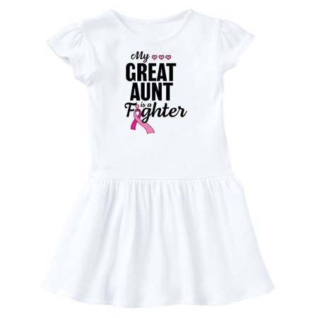 

Inktastic Breast Cancer Awareness My Great Aunt is a Fighter Gift Toddler Girl Dress