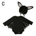 thumbnail image 4 of Zwiiyzr Baby Boys Girls Clothes Toddler Black Bat Sleeve Rompe Cute Cotton Jumpsuit with Hat Suit Black, 4 of 9