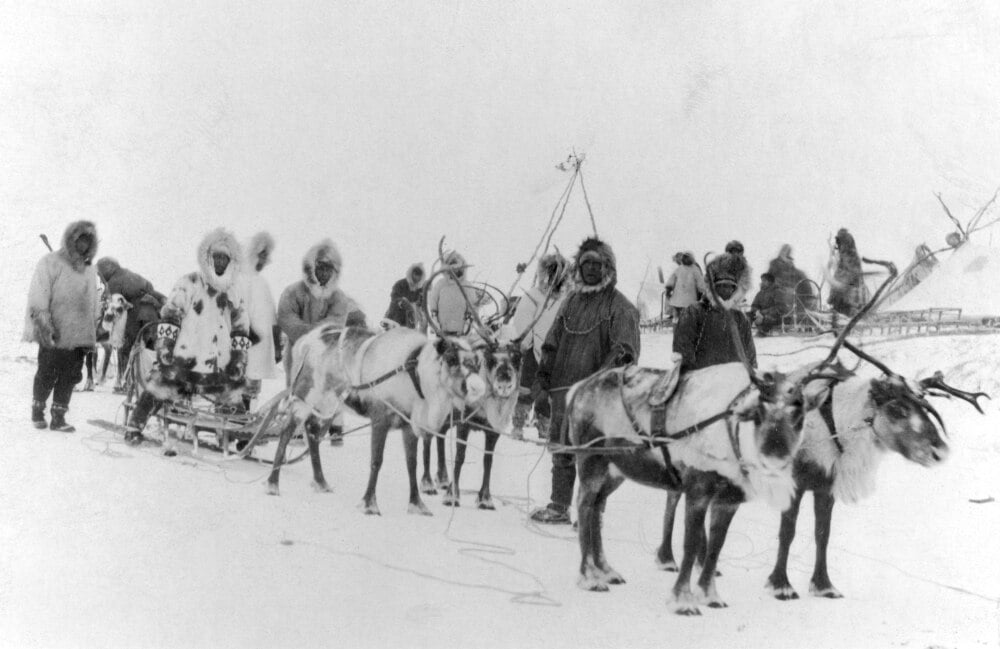 Alaska: Eskimos, C1922./Na Group Of Eskimo Men In Alaska With Their ...