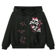 thumbnail image 1 of Zip Up Coat for Women  featuring Skull and Star Pattern  Hooded Sweatshirt Jacket, 1 of 6