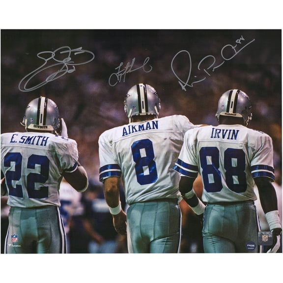 Troy Aikman, Emmitt Smith & Michael Irvin Dallas Cowboys Autographed 16" x 20" Backshot Photograph - Fanatics Authentic Certified
