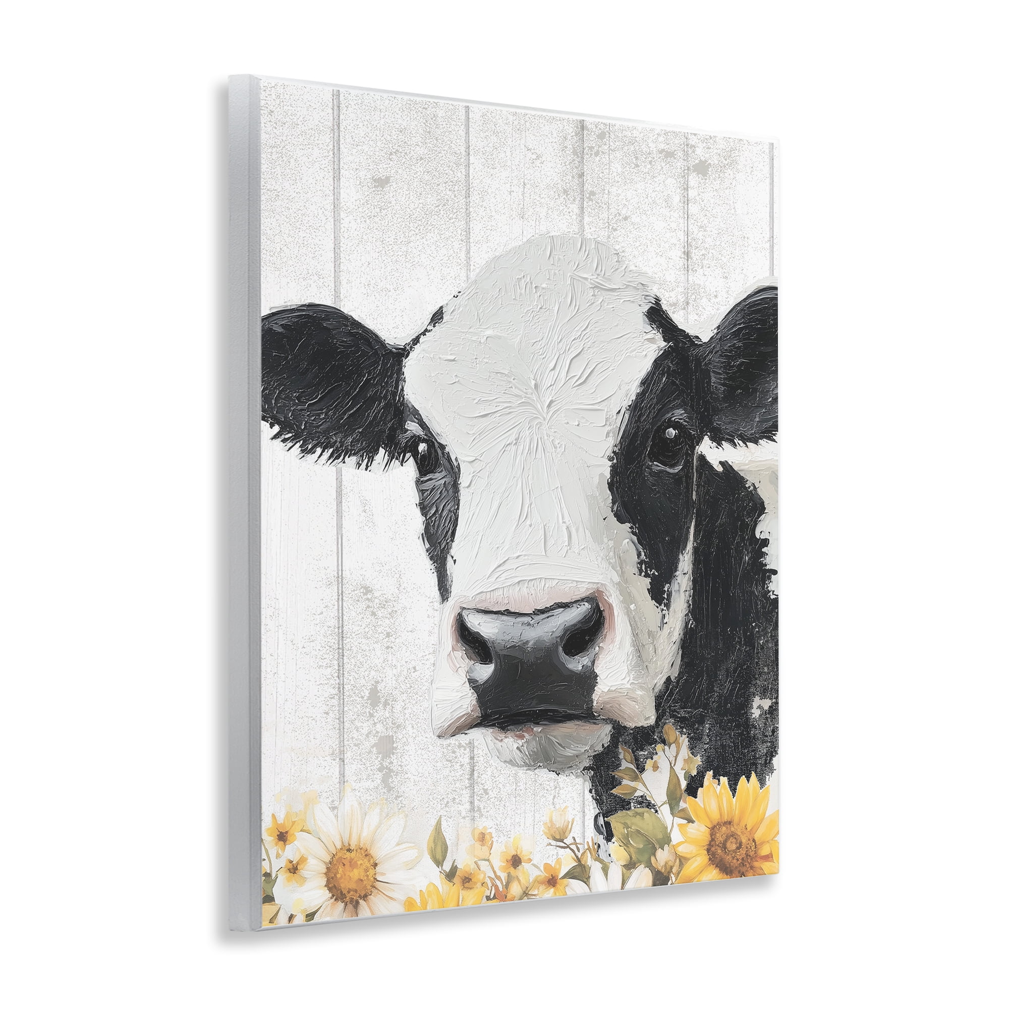 Stupell Industries Cow and Sunflowers Wall Plaque Art, design by Christine Simpson Art