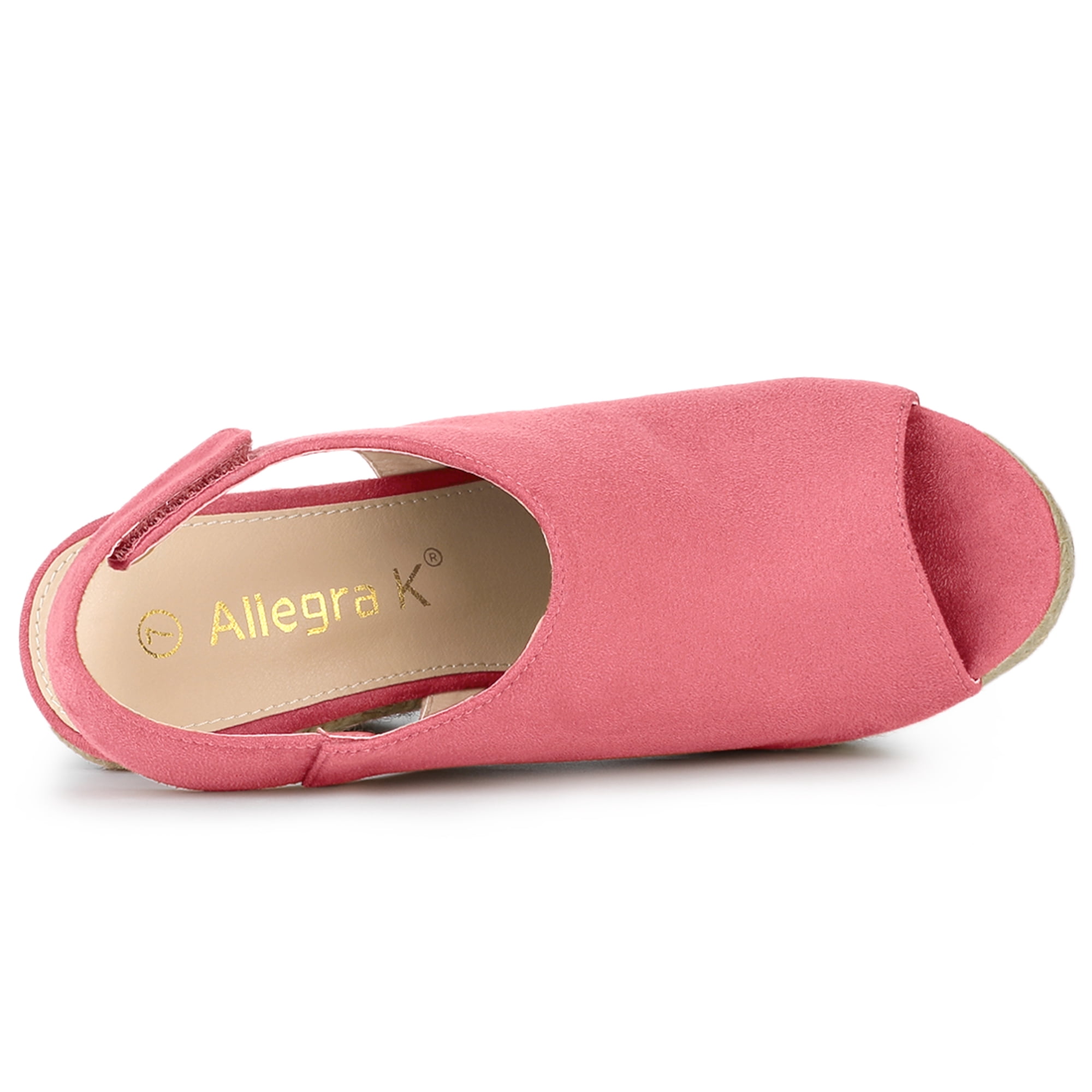 DARING DIVA Slingback Platform Wedges Heel Espadrille Wedge Sandals Watermelon Red 6