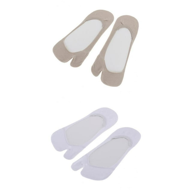 2 Pares De Calcetines Invisibles Para Mujer, Calcetines Tabi, Calcetines Antideslizantes De Bajo, Calcetines Náuticos Sunnimix Calcetines Tabi de corte bajo para mujer