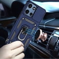thumbnail image 2 of For Motorola Moto G Power 5G 2025 XT2515V Camera Push Magnetic Ring Hybrid Kickstand Cover Cell Phone Case + Tempered Glass - Blue, 2 of 5