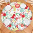 thumbnail image 2 of Pioneer Flower Floral Print Pattern Round Fitted Tablecloth with Elastic Edge,Dining Table Cover Waterproof,Outdoor Round Tablecloth for Camping,Dining,Indoor and Outdoor, 2 of 7