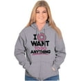 thumbnail image 4 of I Donut Want to Do Anything Funny Pun Zip Up Hoodie Men's Women's Brisco Brands L, 4 of 6