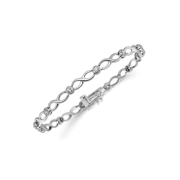 1/2 Carat (Ctw) Lab-Grown Diamond Infinity Bracelet in 14K White Gold for Women