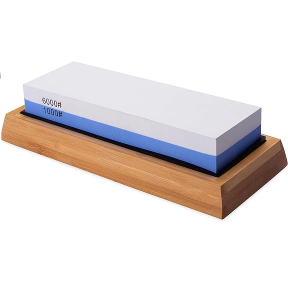SATC 4Pcs 7.1" x 2.4" x 1.18" Sharpening Stone Whetstone Set 1000 and 6000 Grit Double Sided Water Stone With Holder for Grinding