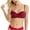31-Red, variant on YWDJ Comfy Bras for Womens Bras Underwire Sleep Bras Spaghetti Straps Half Cup Push up Wrap Comfy Bras Padded Bras Lounge Bras Black L