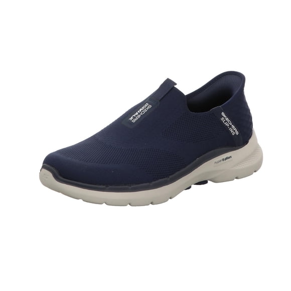 Zapatillas para caminar sin cordones Skechers GO 6, fáciles de usar, azul marino, hombre, 10 veces de ancho