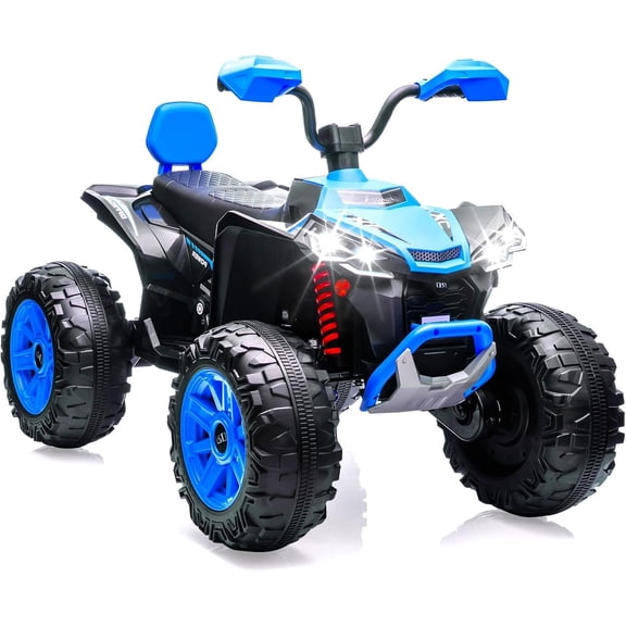 2-Seater 24V Ride-On ATV Dual 550W Motors Electric Off-Road Vehicle with LED Lights and Music Blue