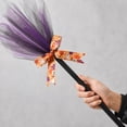 thumbnail image 6 of Halloween Witch Broom Decoration, 35.4 inch Tulle Witch Broom Prop with Pumpkin Bow Ribbon for Front Door Fireplace and Party Decor, 6 of 7
